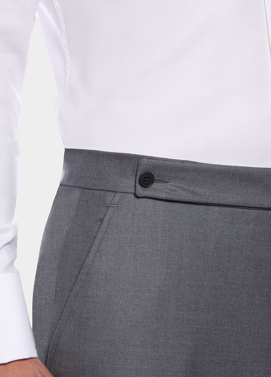 Pantalón Gris  Oxford Liso Lana Super 170´S