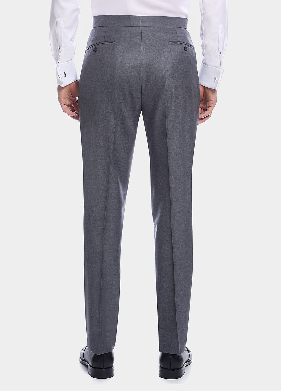 Pantalón Gris  Oxford Liso Lana Super 170´S