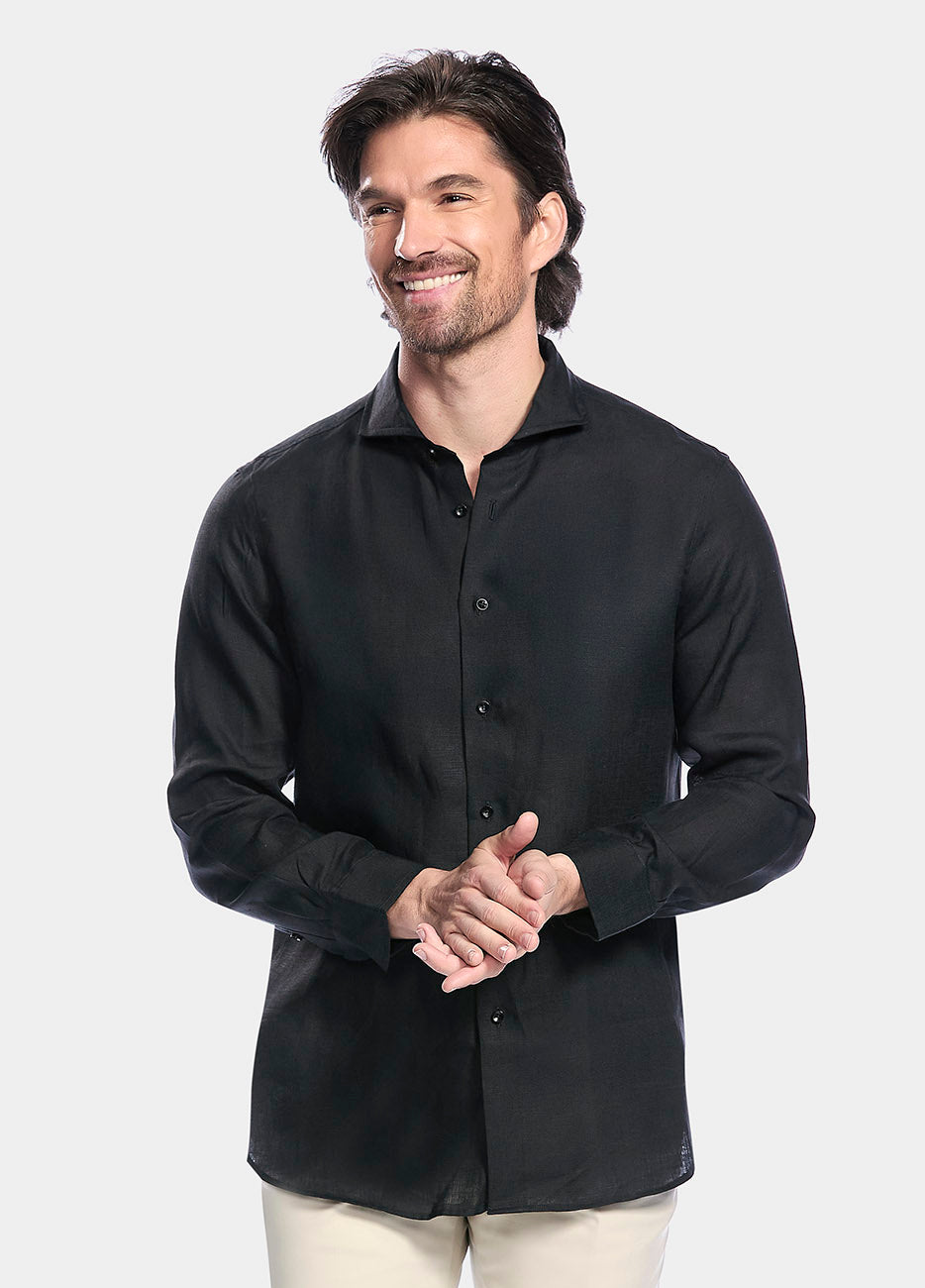 HAVOC Camisa Casual Liso Negro Rtw