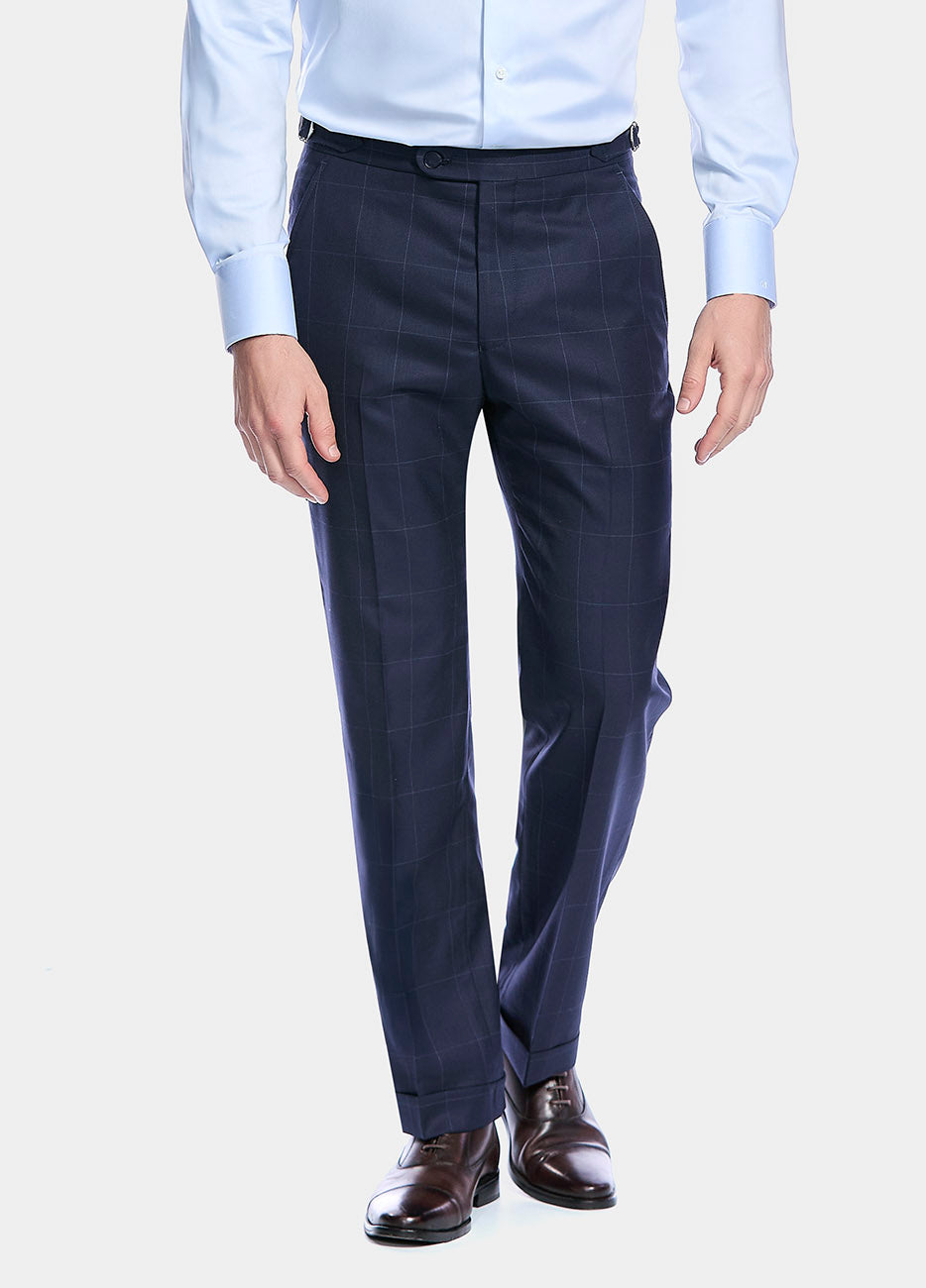HAVOC Pantalón Cuadro Ventana Azul