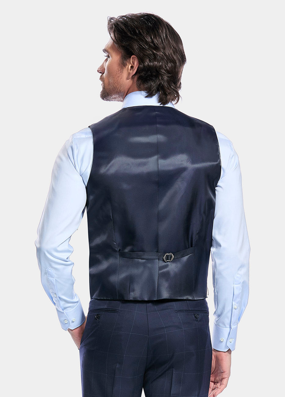 Chaleco Cuadro Ventana Azul