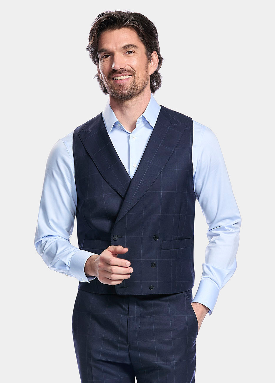 Chaleco Cuadro Ventana Azul