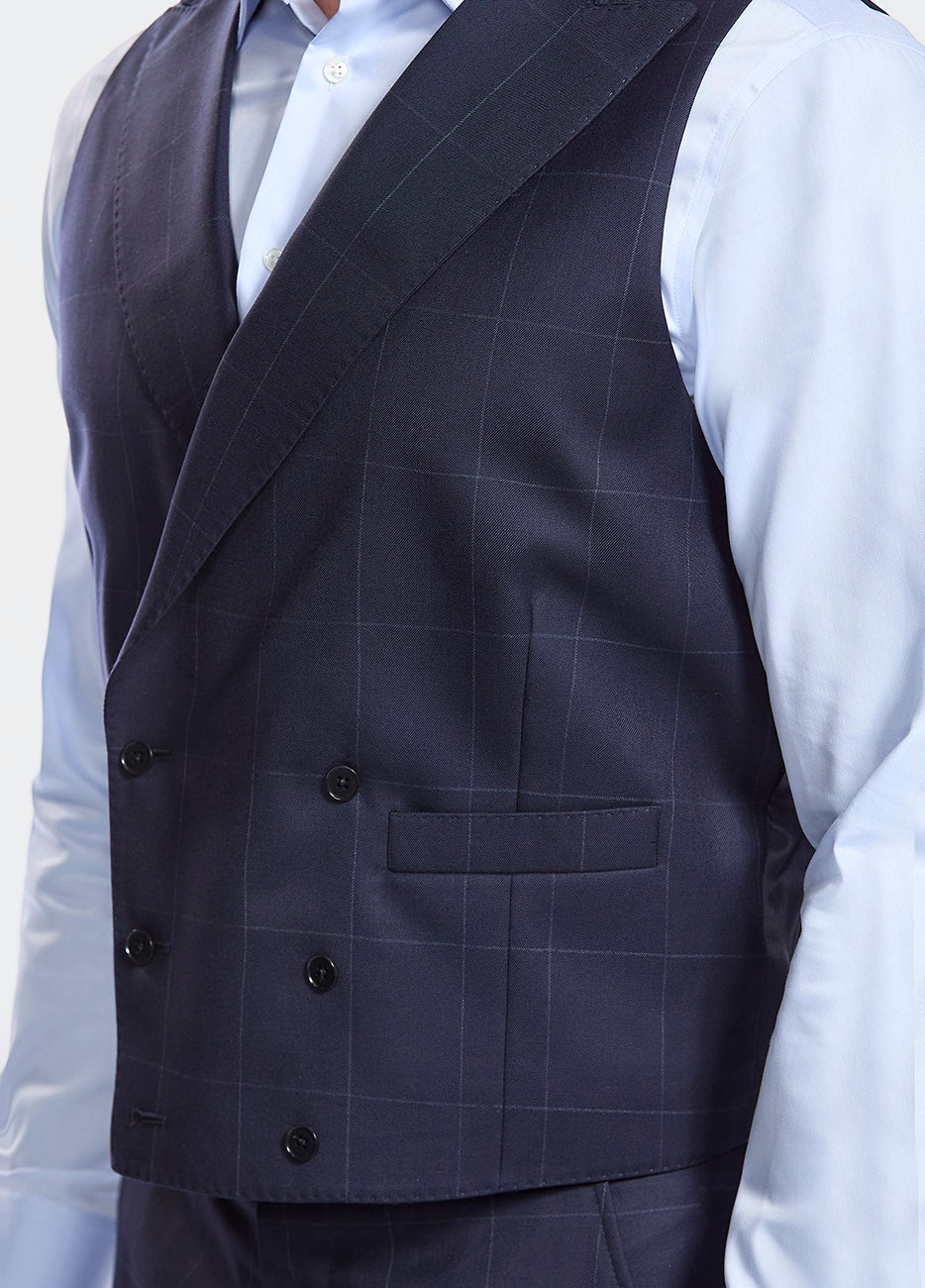 Chaleco Cuadro Ventana Azul