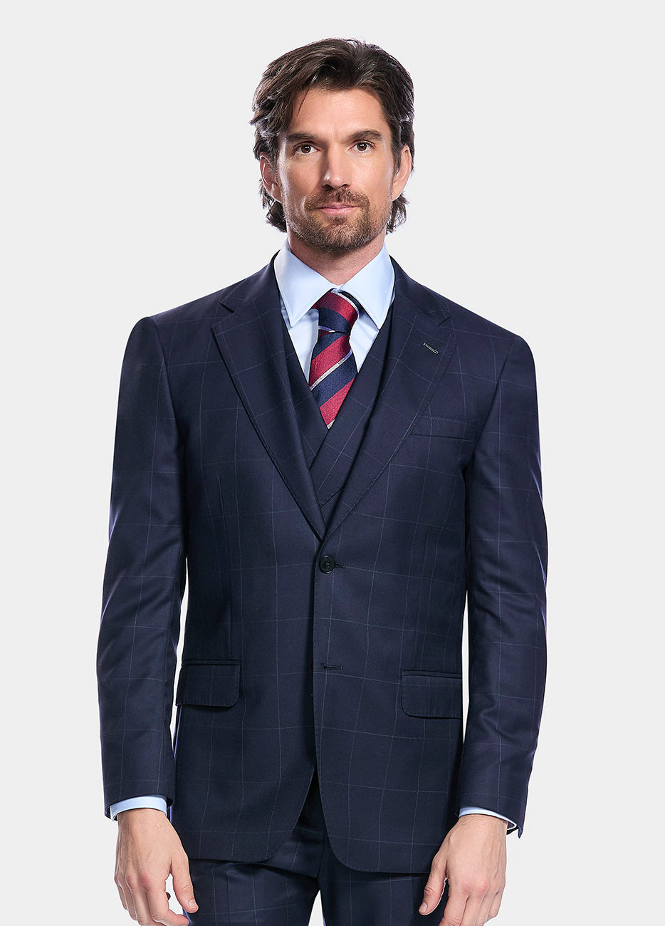 Blazer Cuadro Ventana Azul