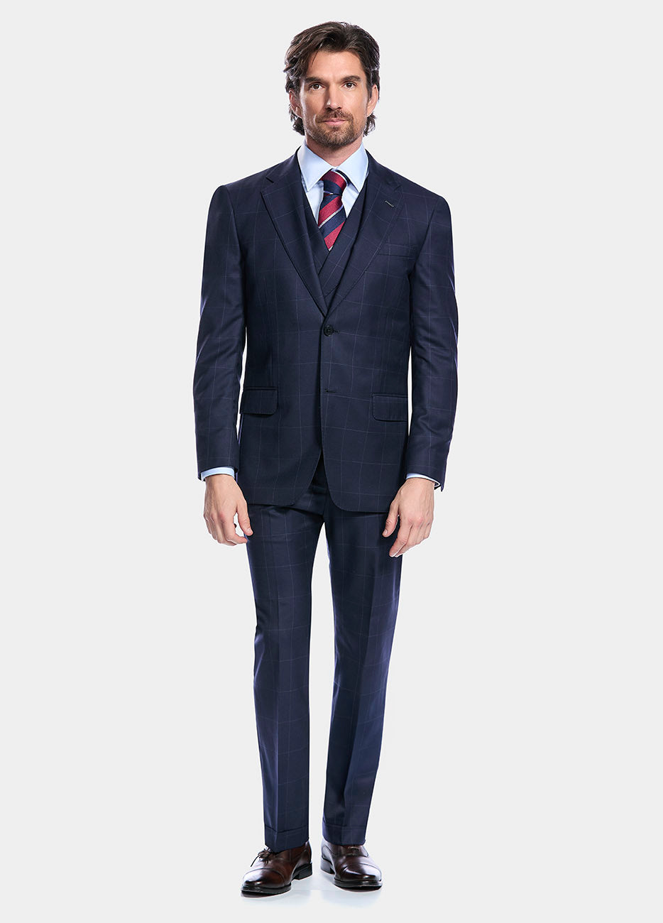 HAVOC Traje Cuadro Ventana Azul Marino Y Azul Cielo