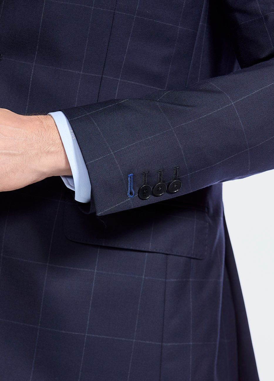 Blazer Cuadro Ventana Azul