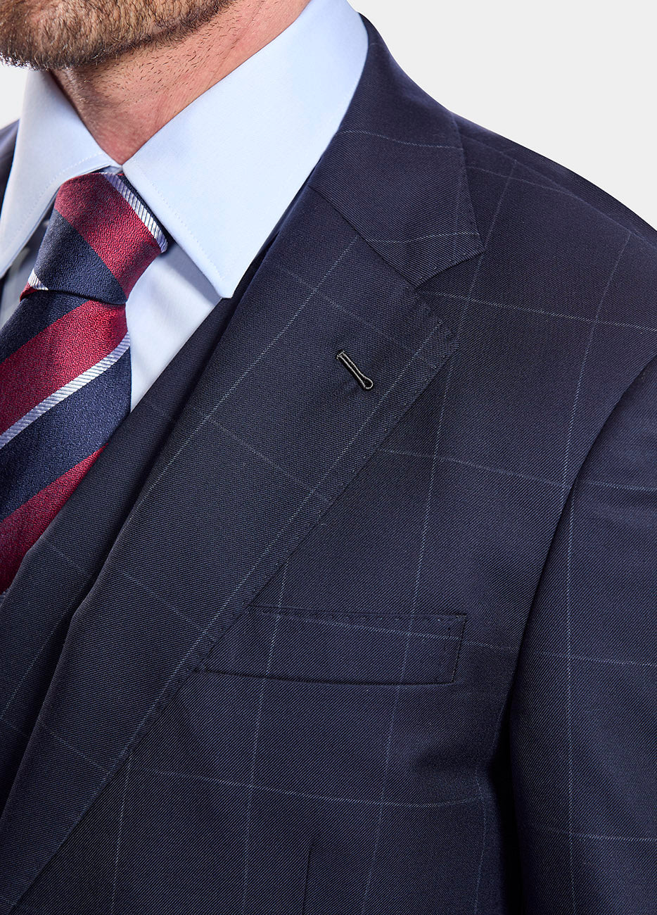 Blazer Cuadro Ventana Azul