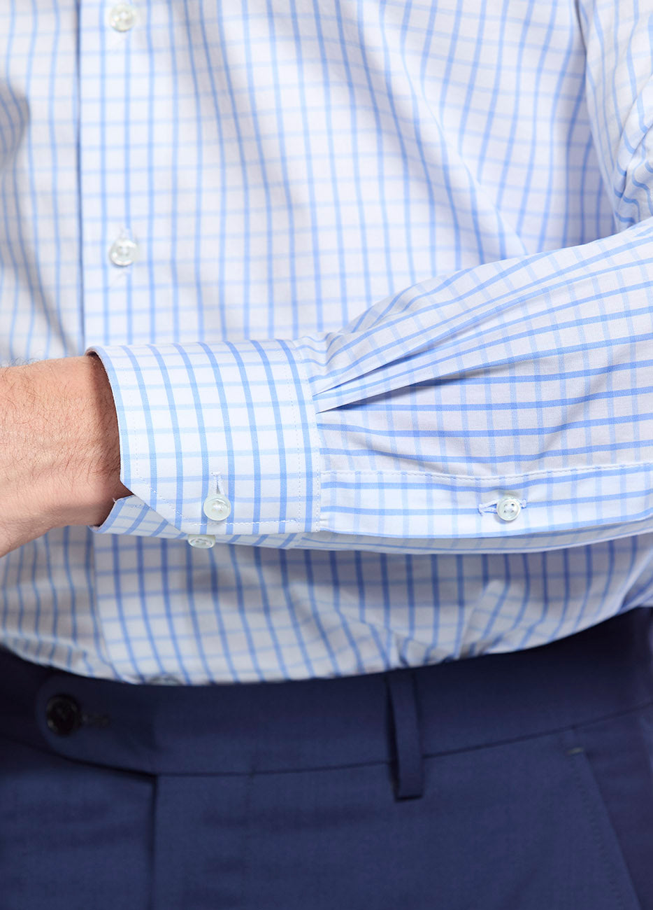 Camisa Cuadro Azul Con Blanco