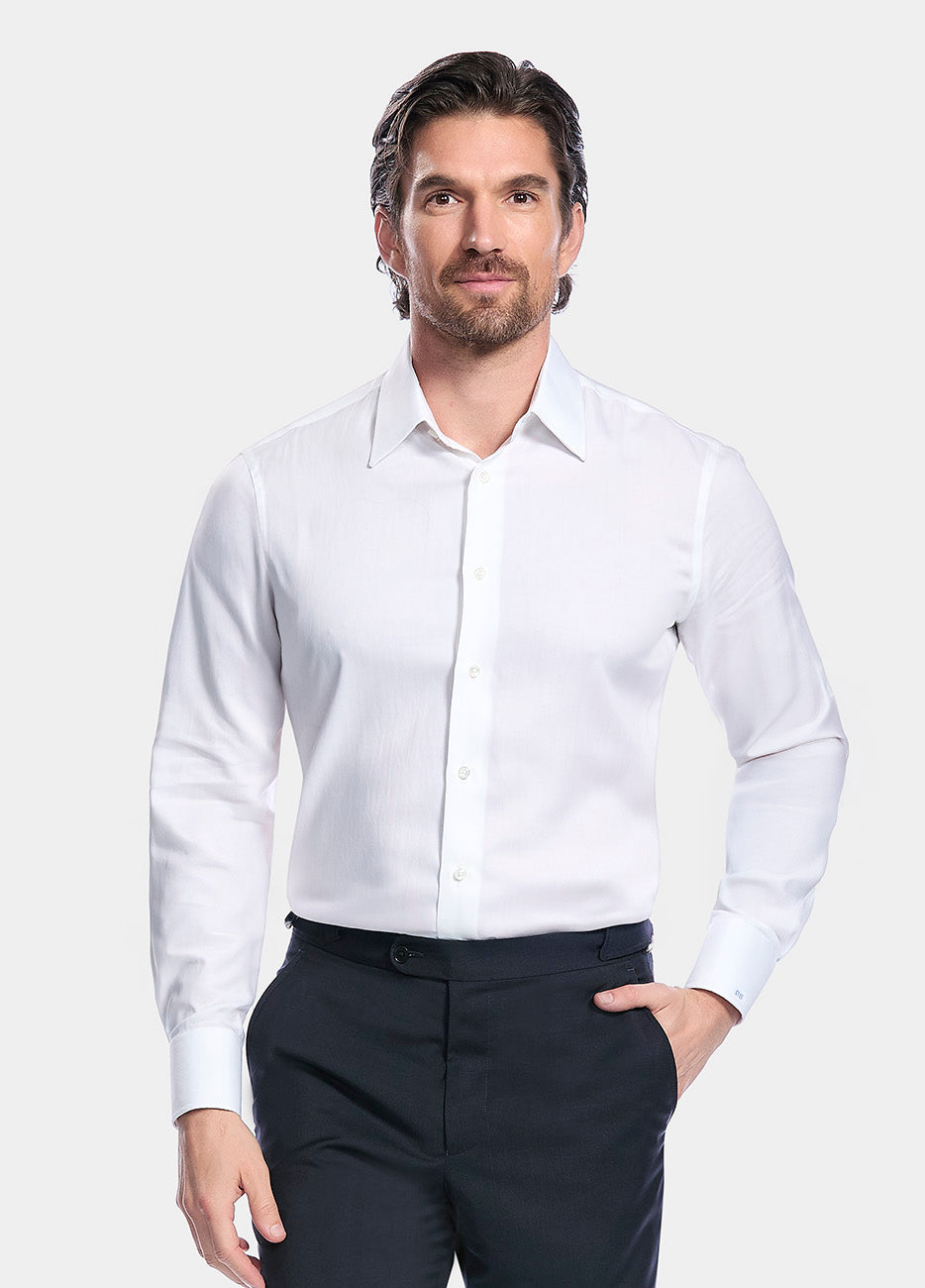 Camisa Microdiseño Blanco 100% Algodón