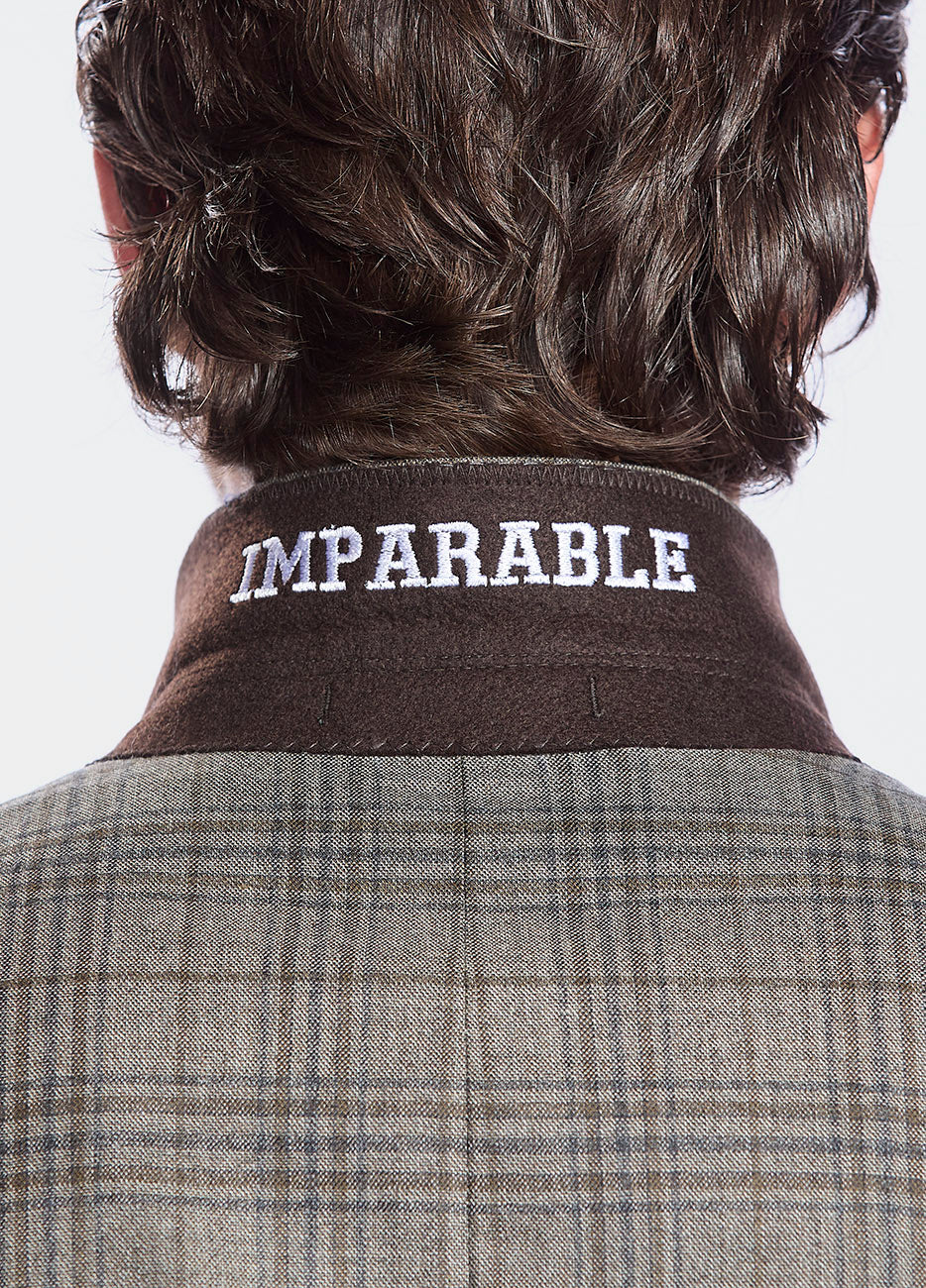 Blazer Príncipe De Gales Café Grisáceo