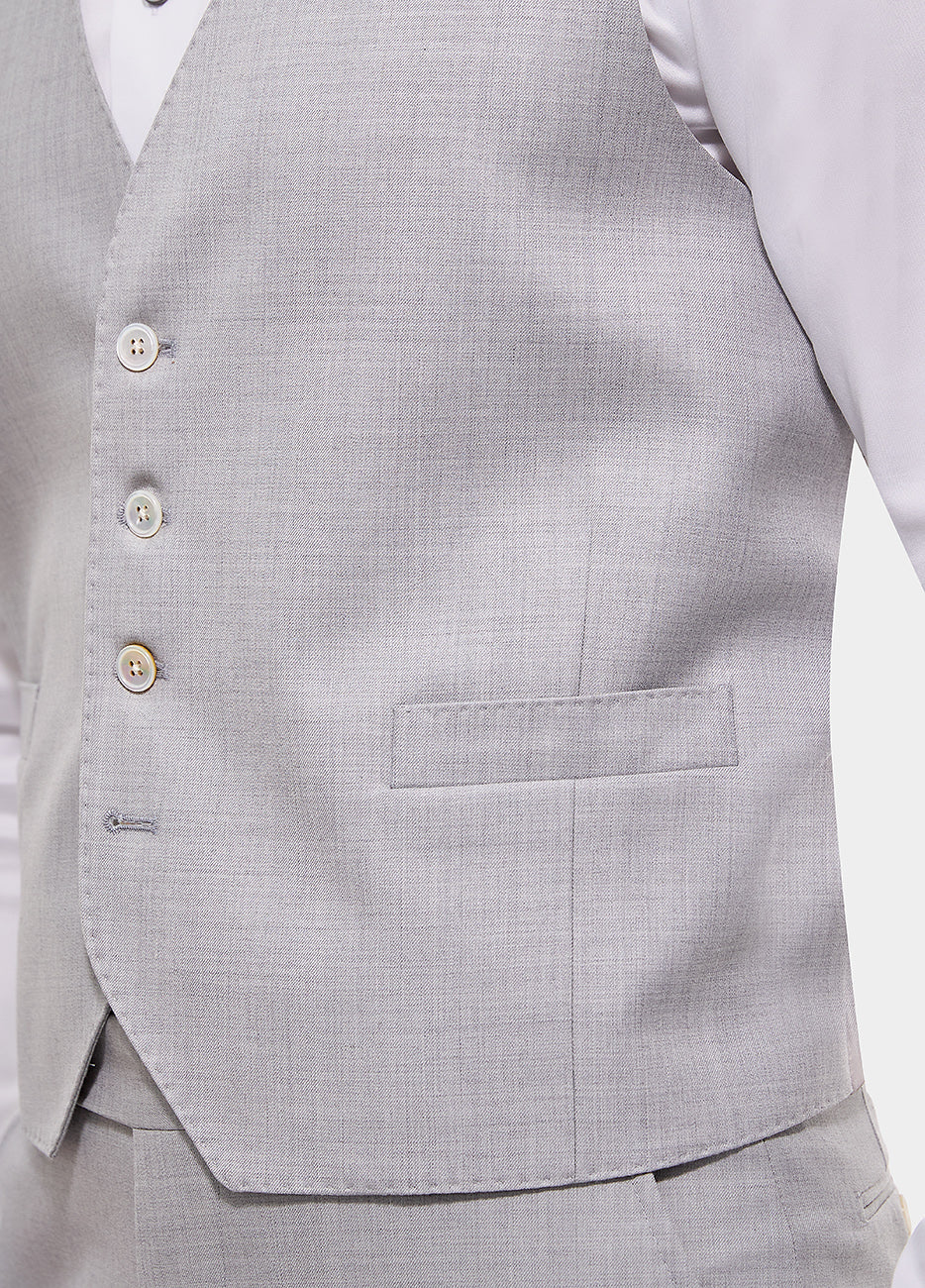 Chaleco Sarga Gris Plata