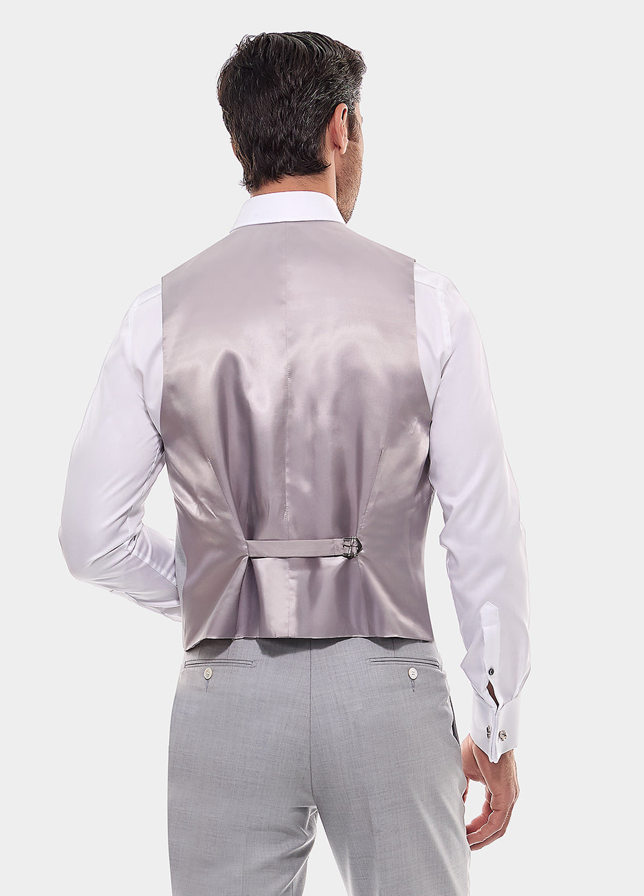 Chaleco Sarga Gris Plata