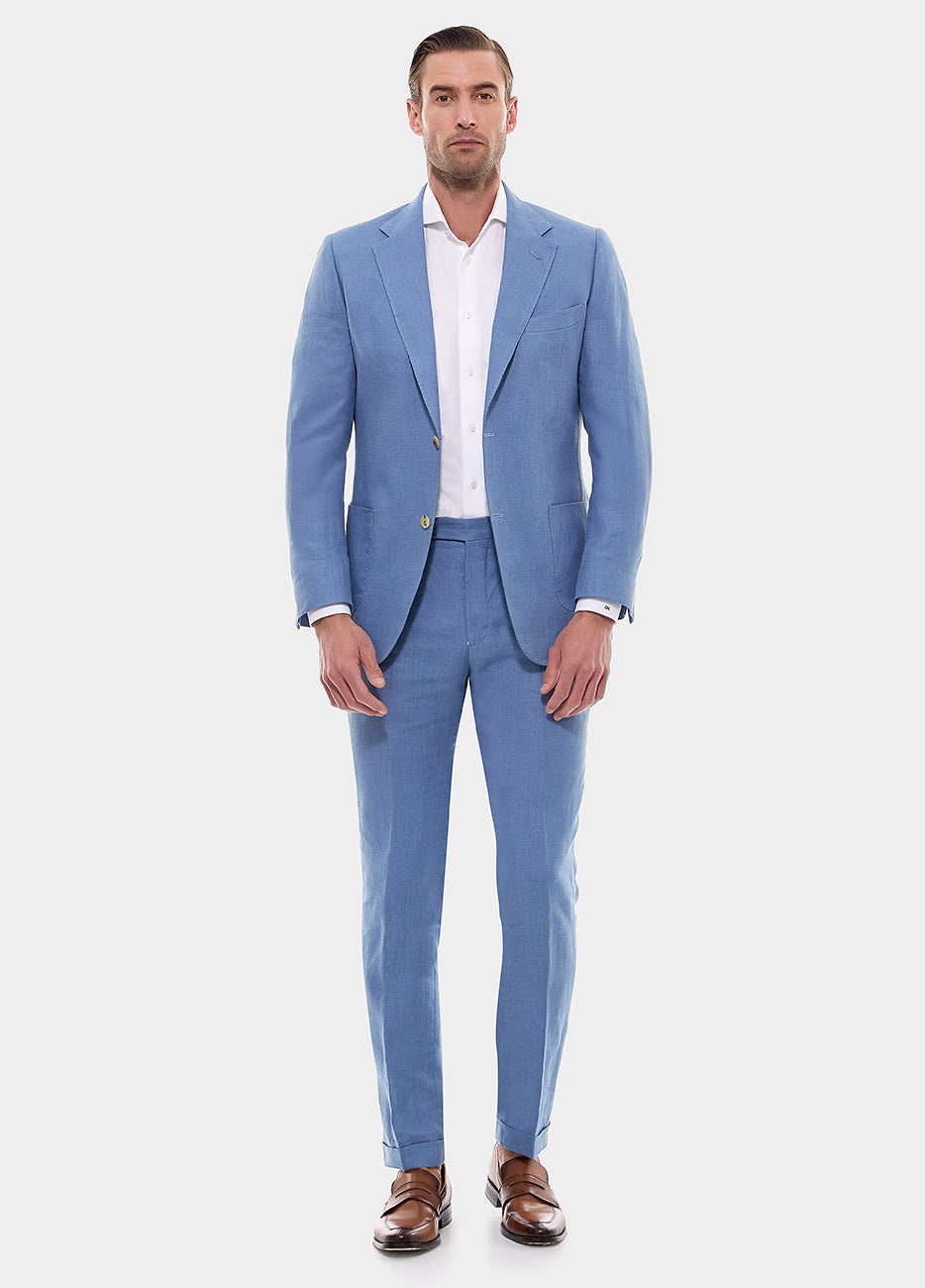 Traje Tafetan Azul Acero Claro
