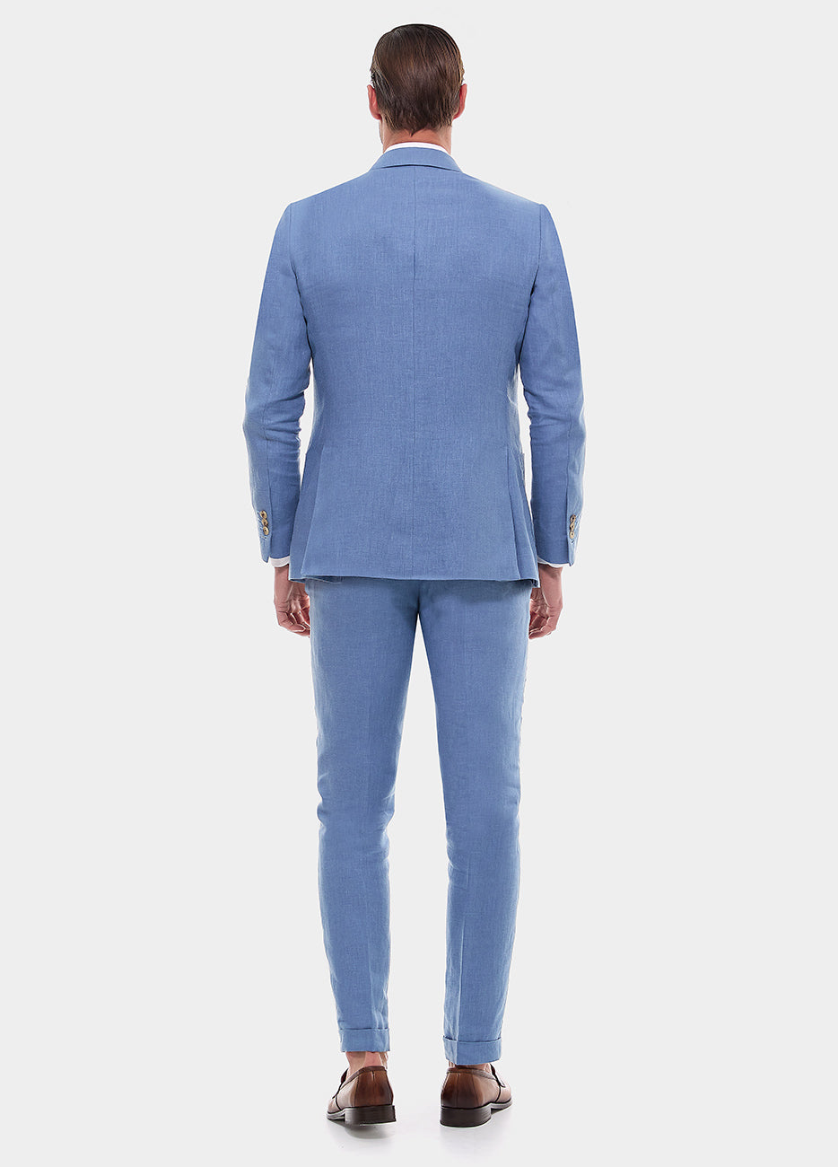Traje Tafetan Azul Acero Claro
