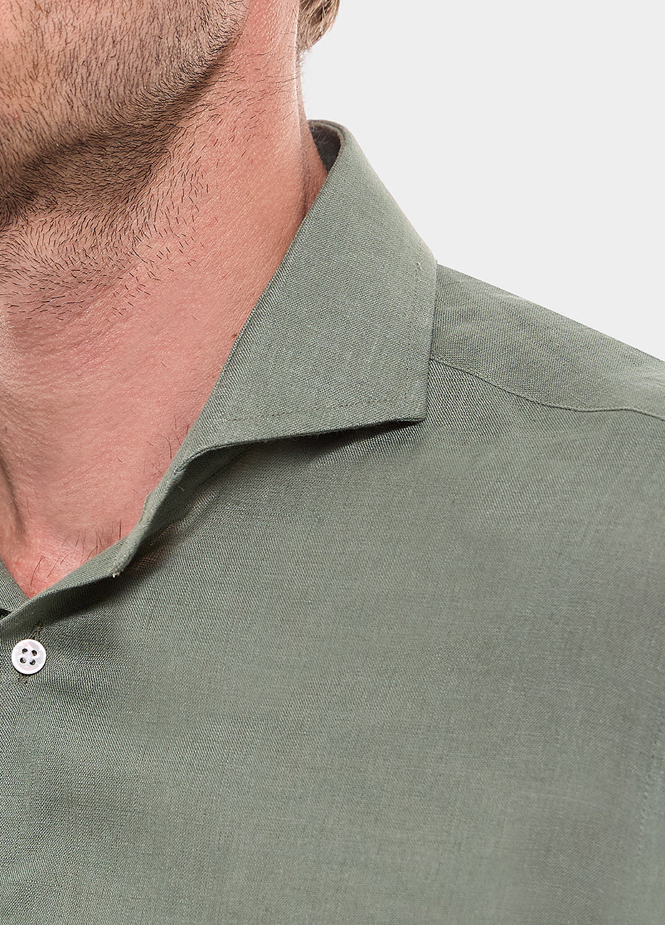 Camisa Lisa Verde Olivo