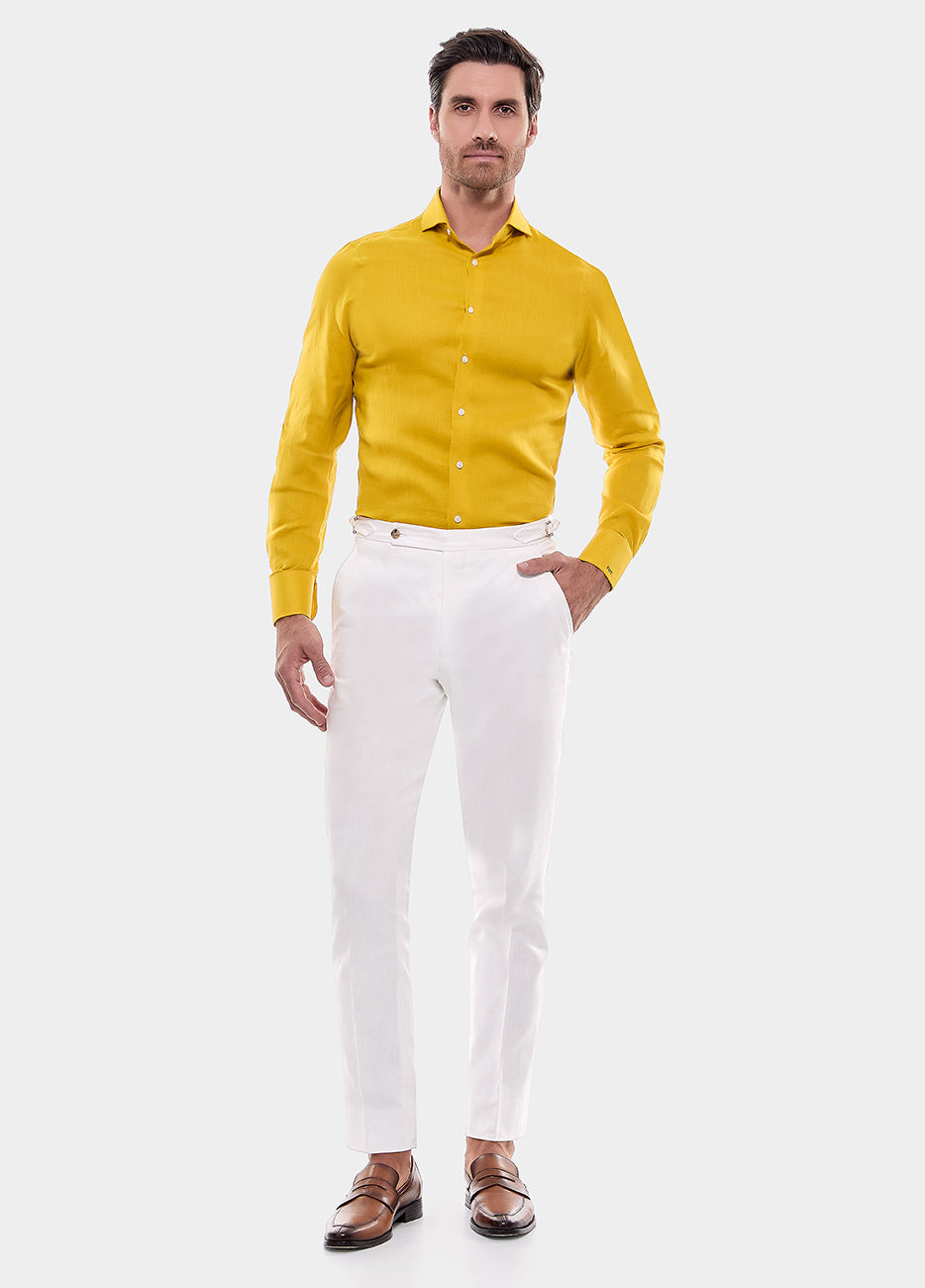 Camisa Fil A Fil Amarillo Golden