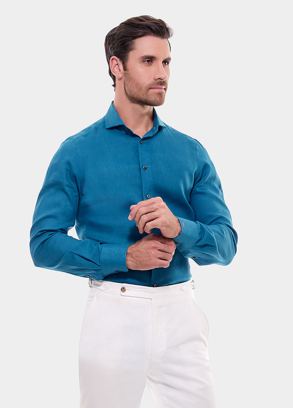 Camisa Cuadro Azul Aqua