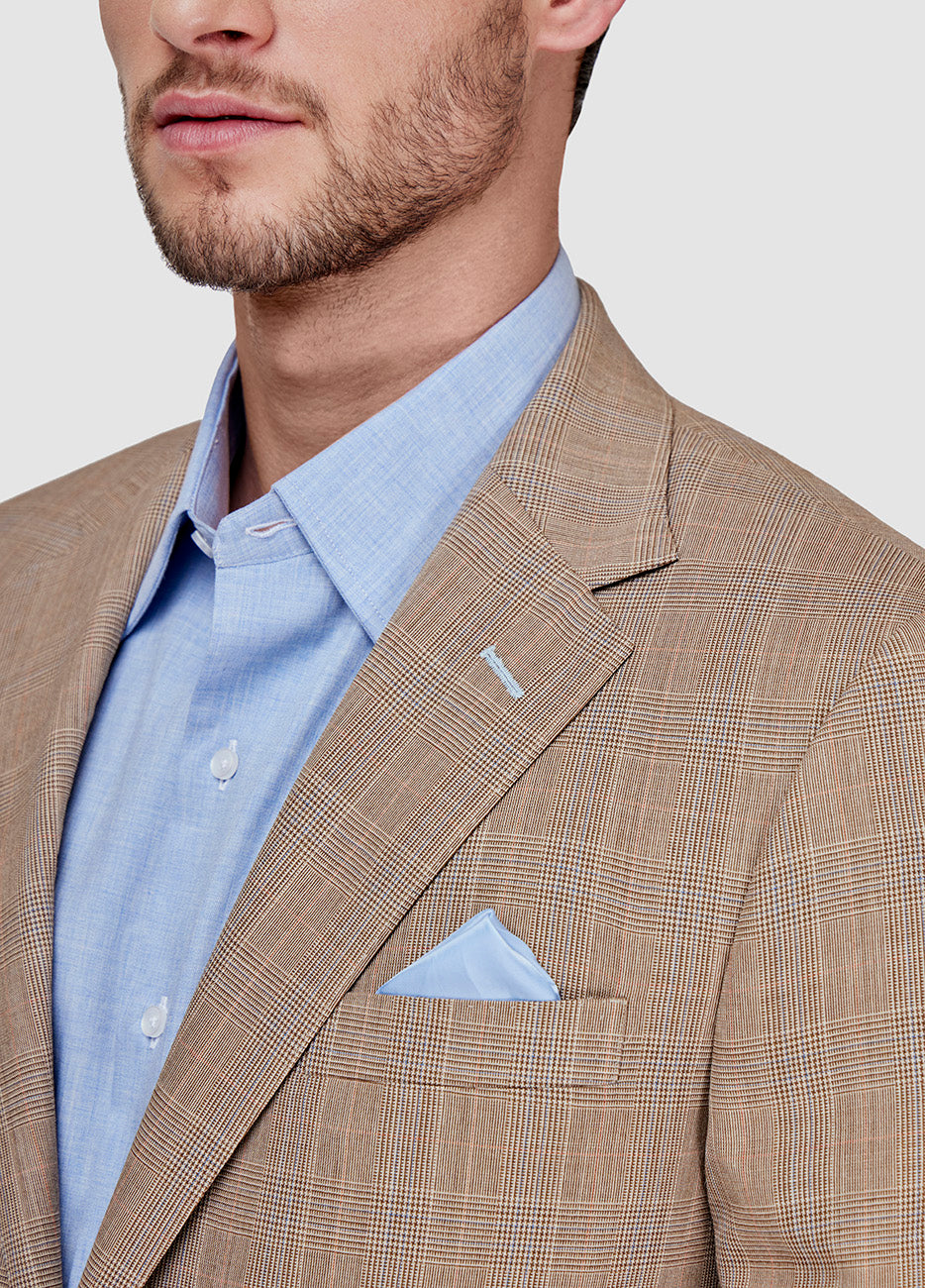 TRAJE PRÍNCIPE DE GALES CAFÉ CAMELLO / LÍNEA NARANJA, AZUL Y CAFÉ Havoc