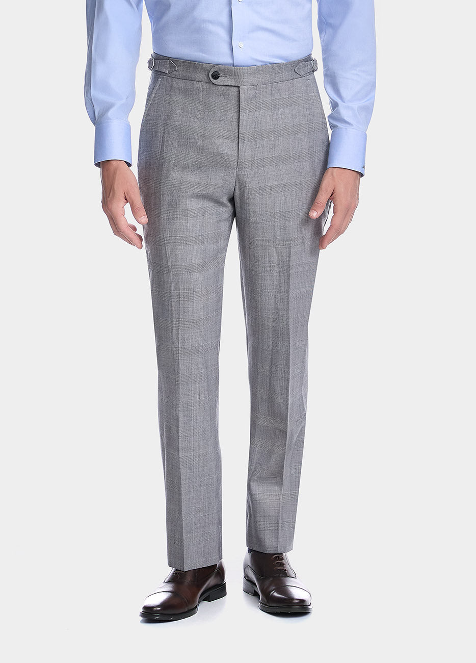 Pantalón Principe De Gales Gris Y Azul