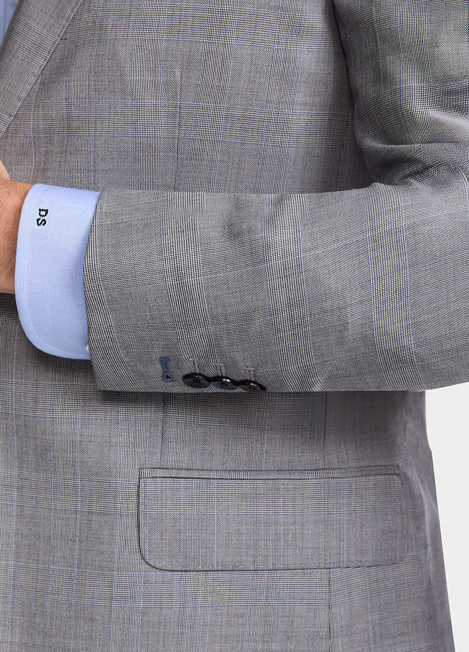 HAVOC Traje Principe De Gales Gris Y Azul