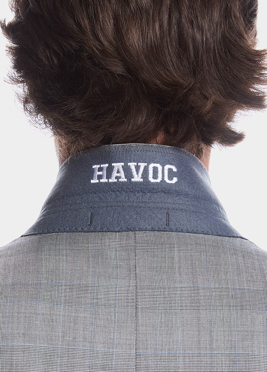 HAVOC Traje Principe De Gales Gris Y Azul