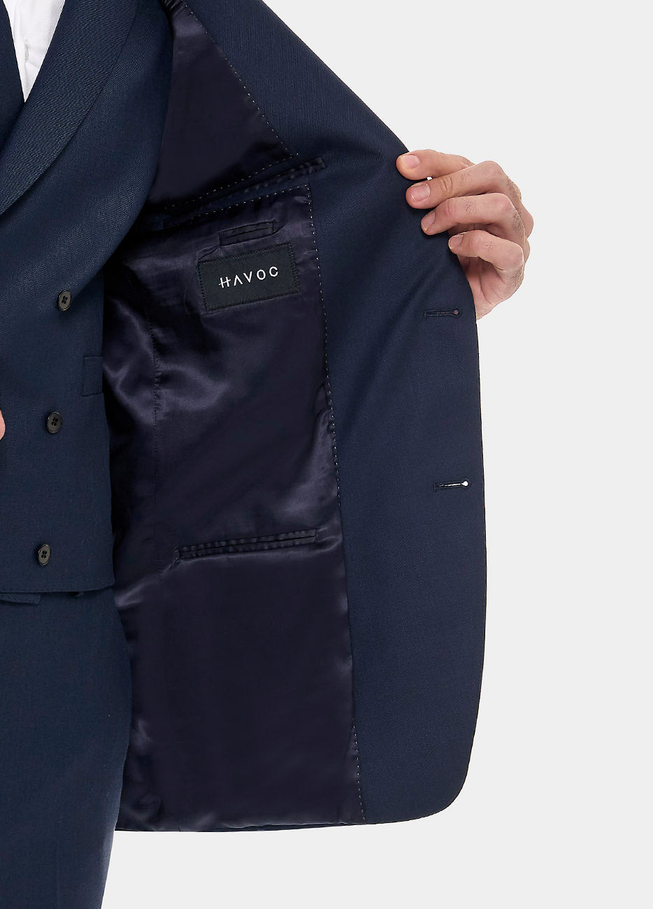 Havoc Traje Sarga Azul Oxford Lana Super 140'S
