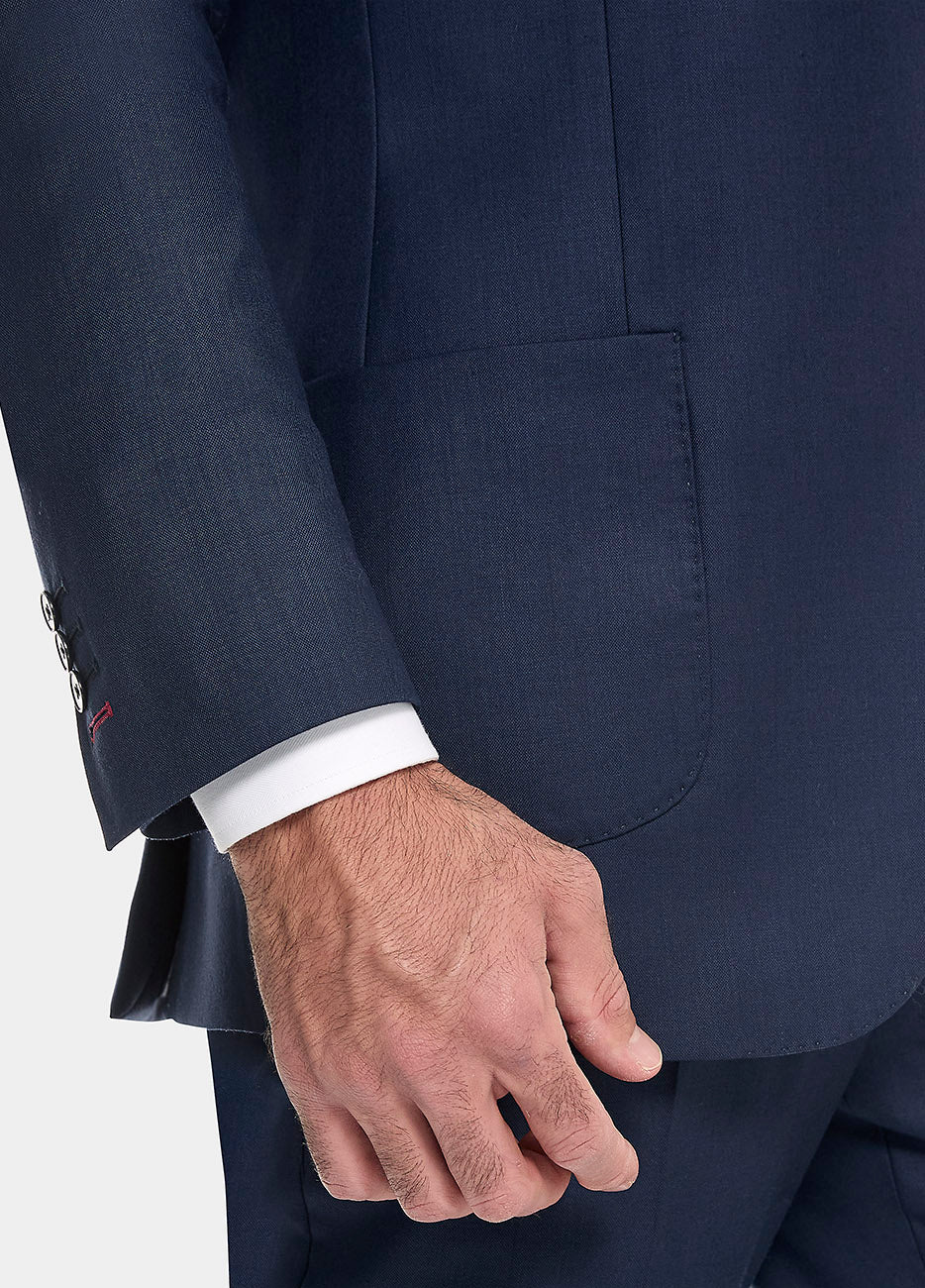 Havoc Traje Sarga Azul Oxford Lana Super 140'S