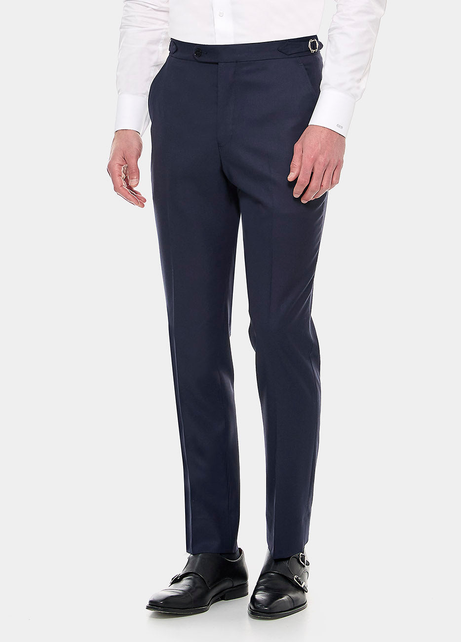 Pantalón Pinpoint Azul Medianoche Lana Super 140'S| HAVOC