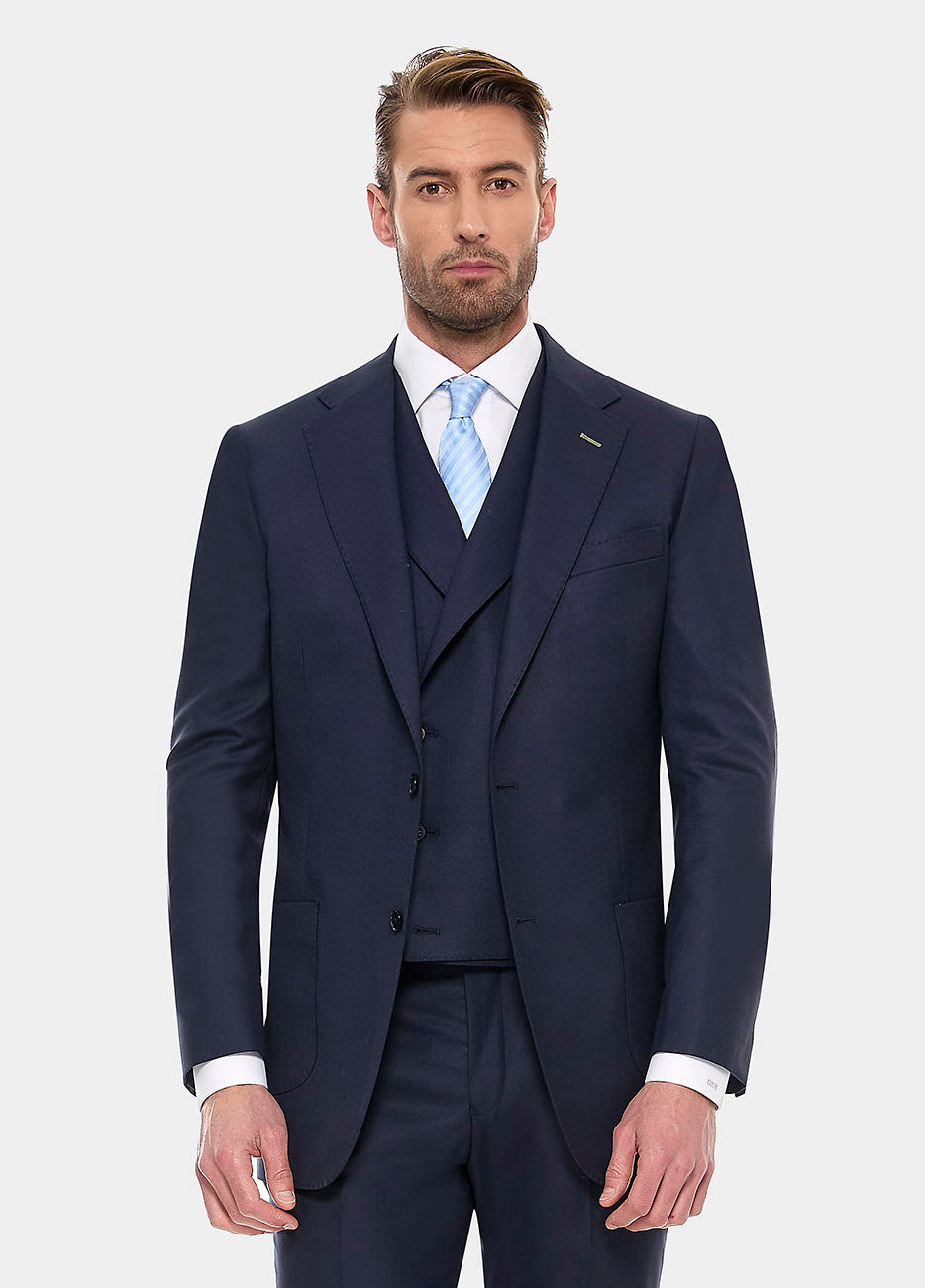 Blazer Pinpoint Azul Medianoche Lana Super 140'S| HAVOC