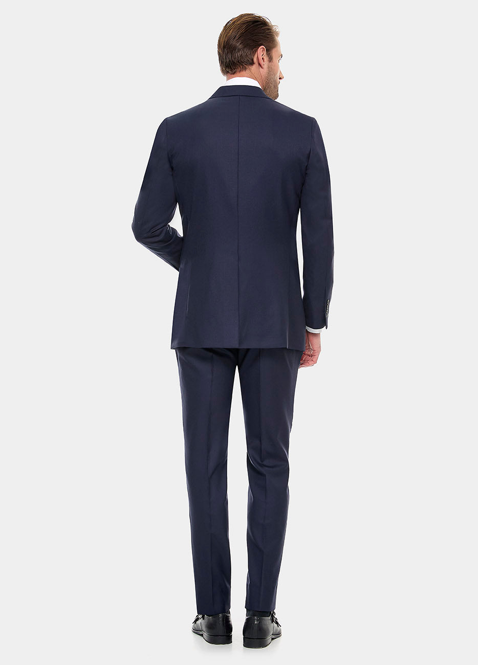 Traje Pinpoint Azul Medianoche Lana Super 140'S
