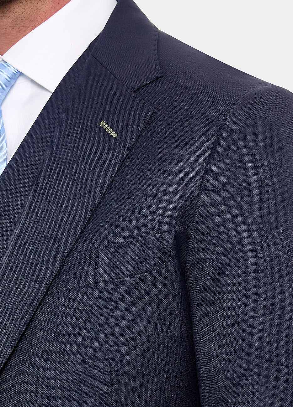Traje Pinpoint Azul Medianoche Lana Super 140'S