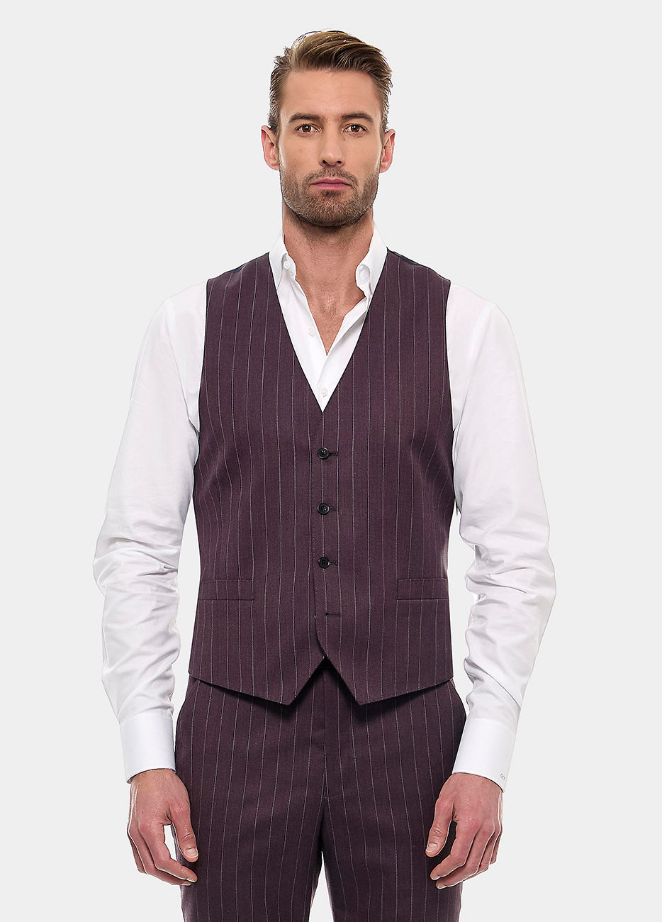 Chaleco Raya Diplomatica Vino Y Gris Perla| HAVOC