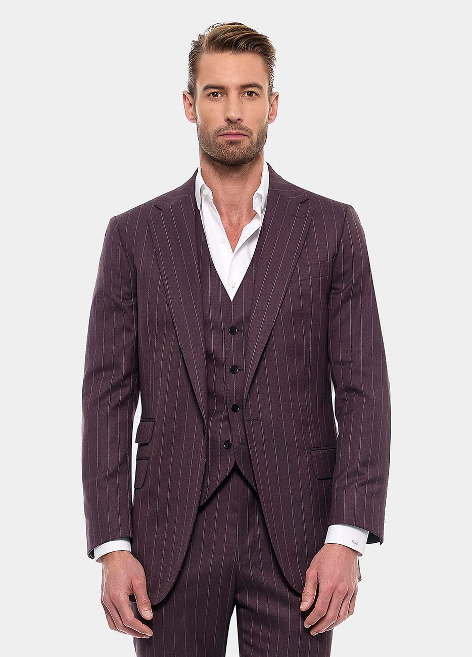 Blazer Raya Diplomática Vino Y Gris Perla| HAVOC