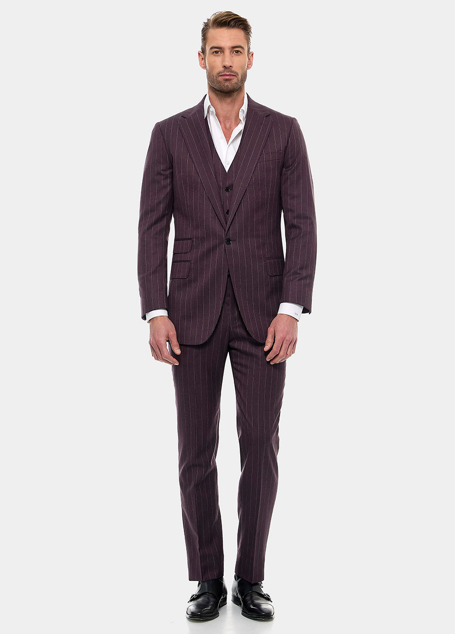 Traje Raya Diplomatica Vino Y Gris Perla| HAVOC
