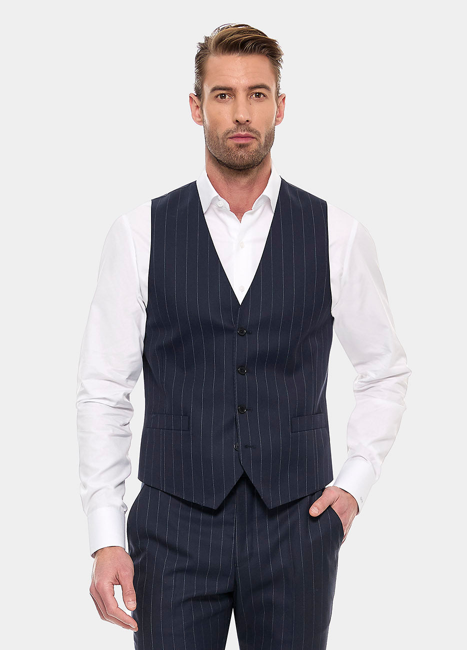 Chaleco Raya Diplomatica Azul Oxford Y Blanco| HAVOC