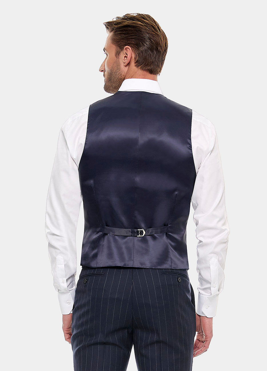 Chaleco Raya Diplomatica Azul Oxford Y Blanco
