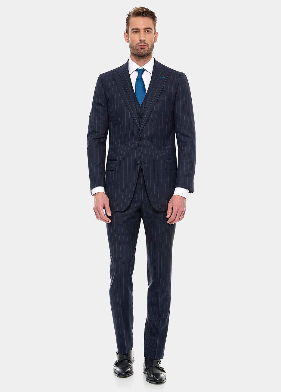 Traje Raya Diplomatica Azul Oxford Y Blanco| HAVOC