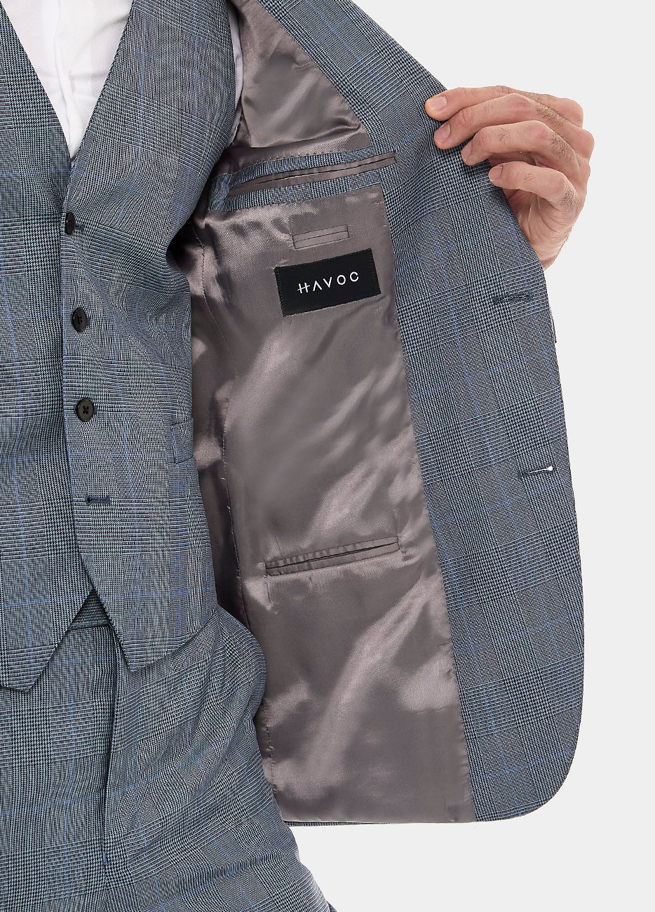 Blazer Príncipe De Gales En Azules