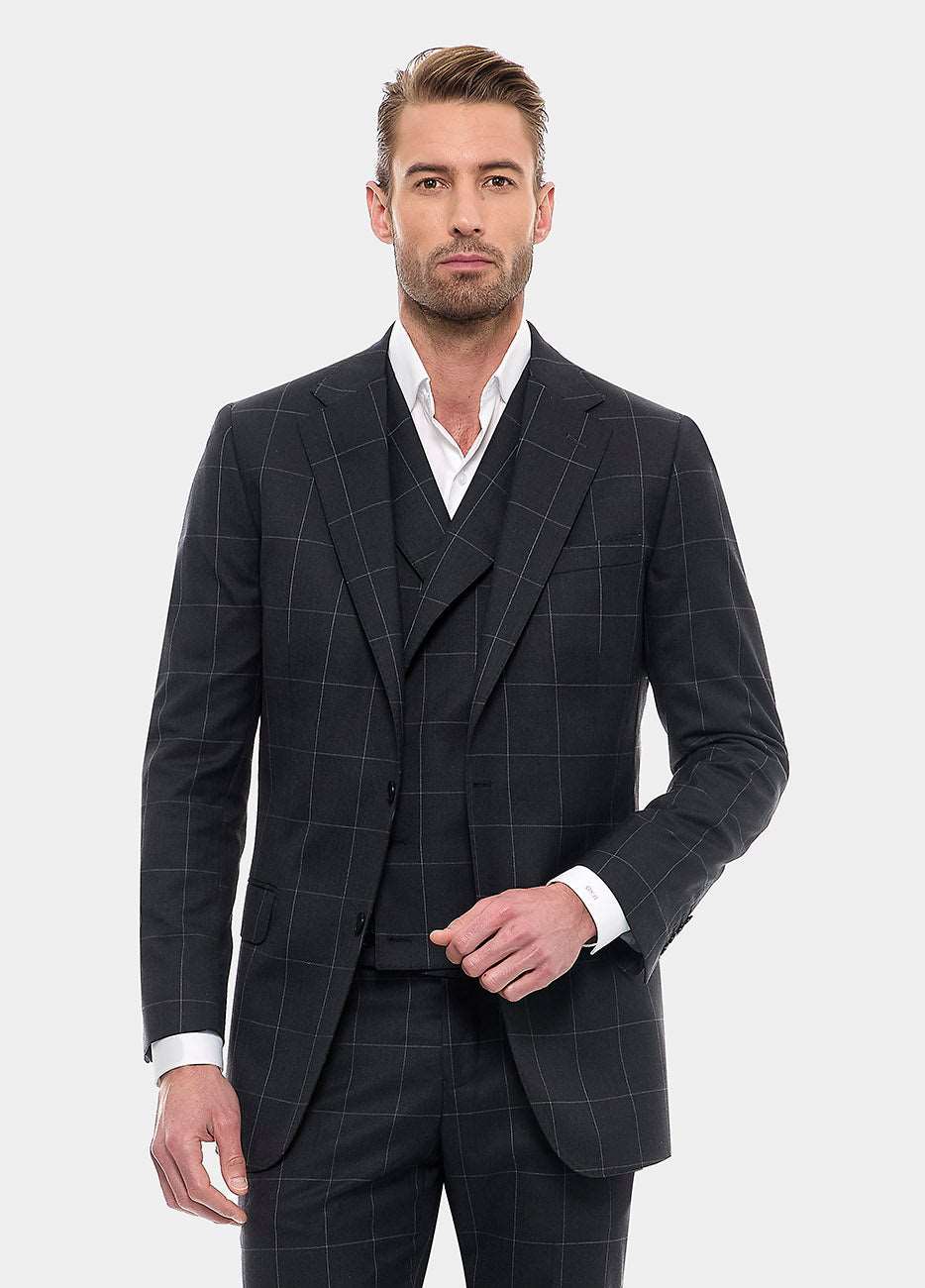 Blazer Cuadro Ventana Gris Oxford Y Gris Plata| HAVOC