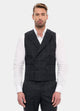 Chaleco Cuadro Ventana Gris Oxford Y Gris Plata
