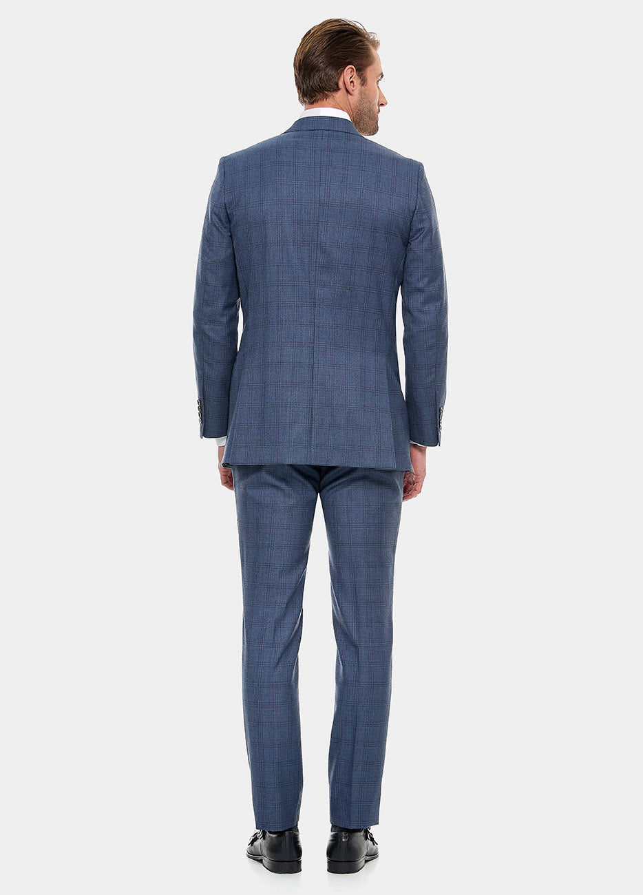 Blazer Príncipe De Gales Azul Petróleo Y Azul Marino