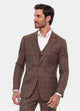 Blazer Cuadro Ventana Café Y Blanco