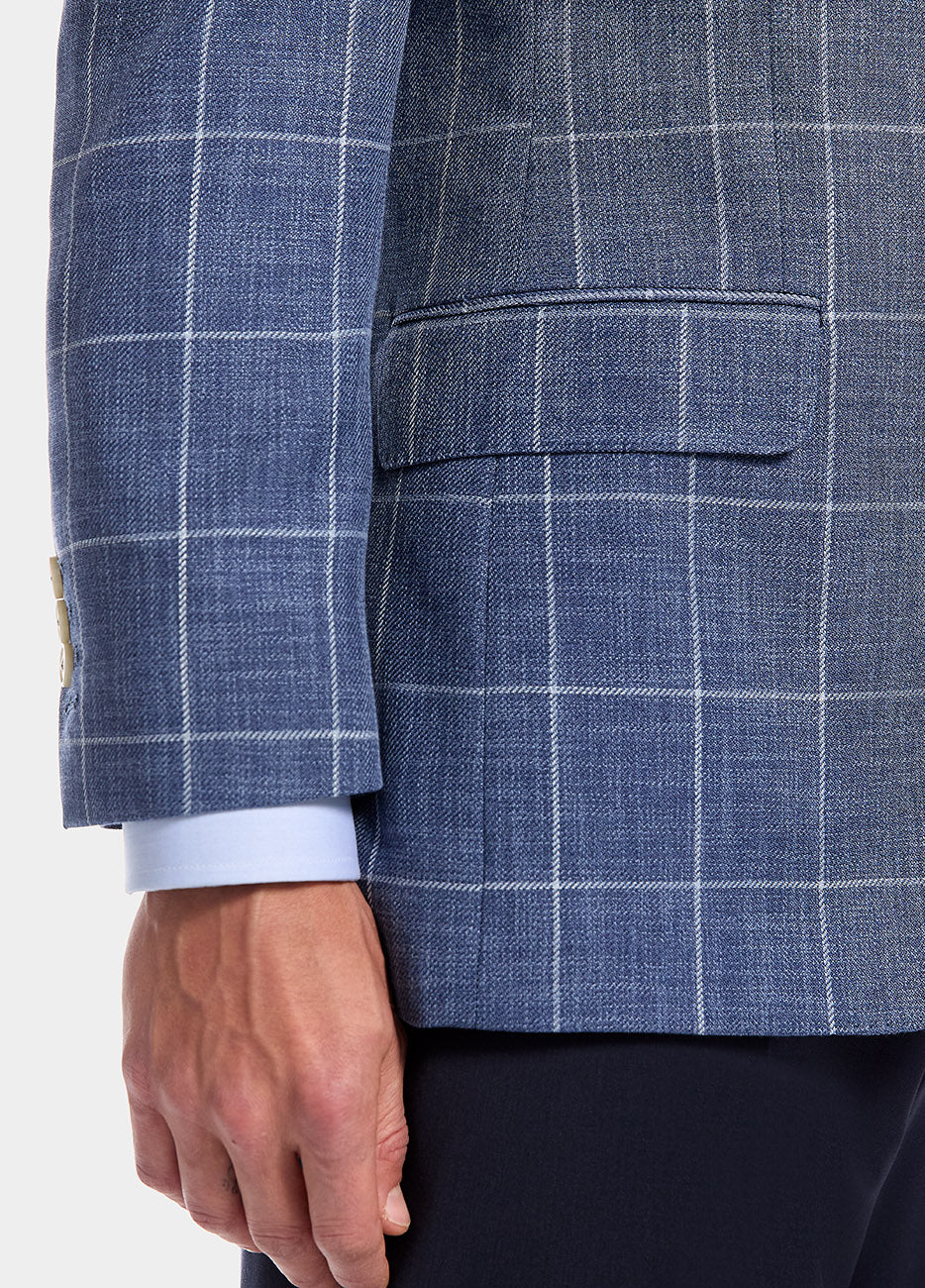 Blazer Azul Con Lineas Blancas