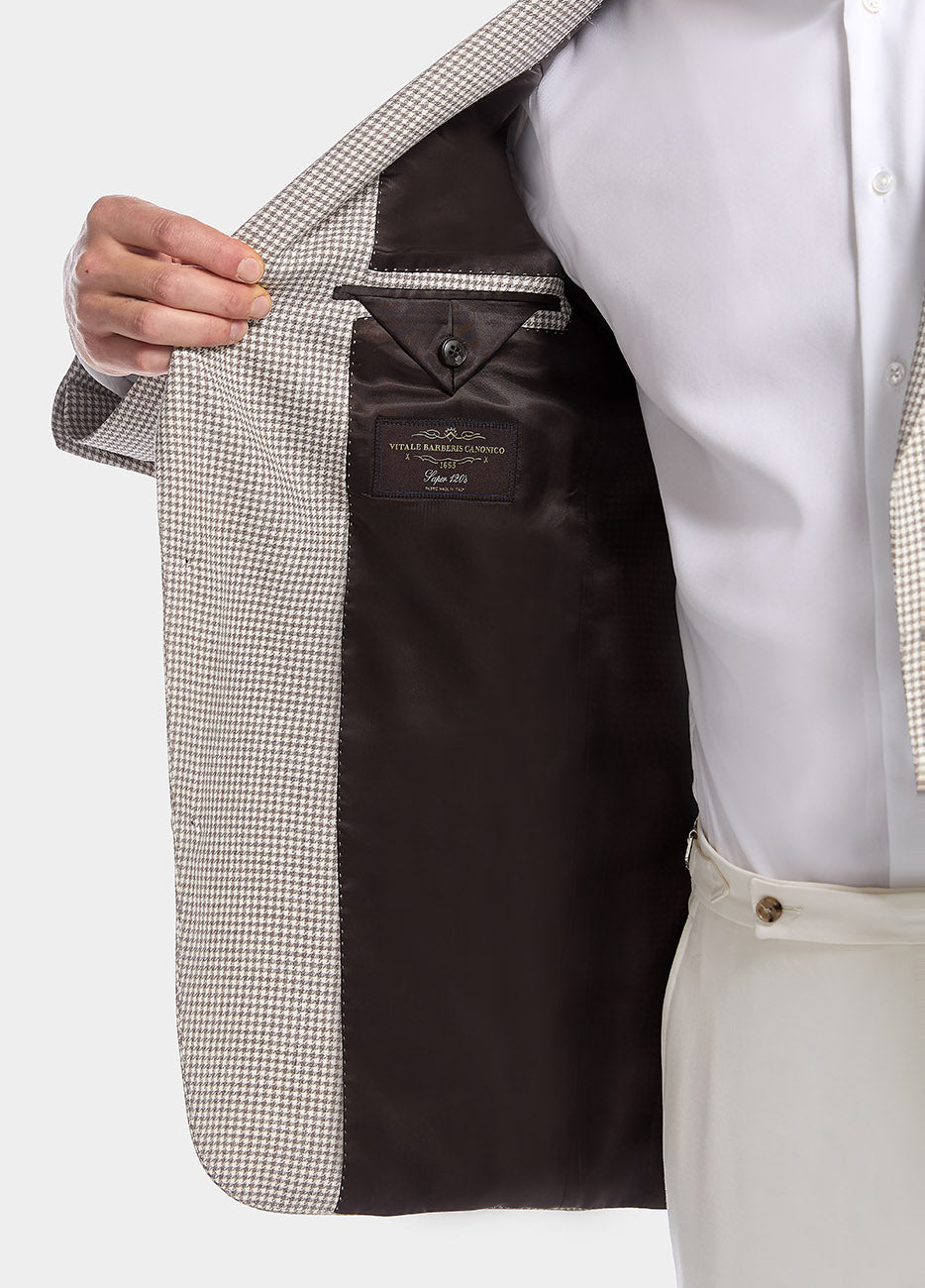 Blazer Café Con Blanco Minicuadros