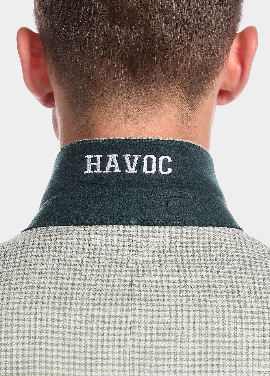 Blazer Verde Con Blanco Minicuadros
