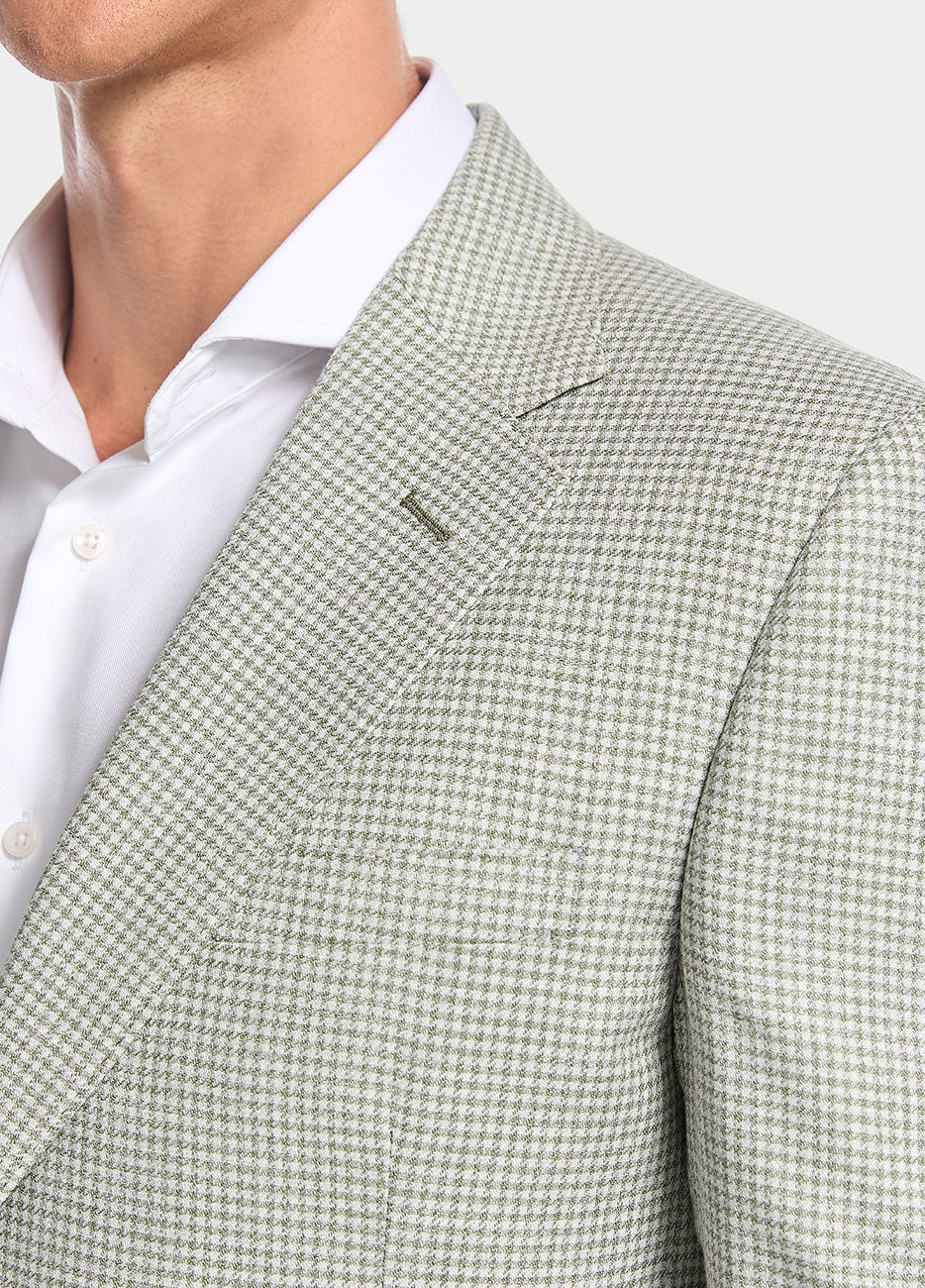 Blazer Verde Con Blanco Minicuadros