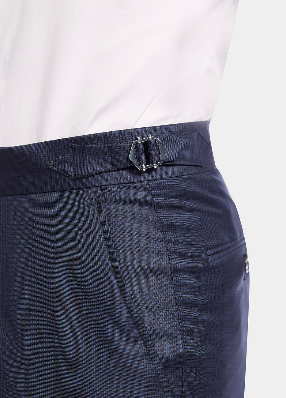 HAVOC Pantalón Lana Super 170 Azul Marino Jaspeado