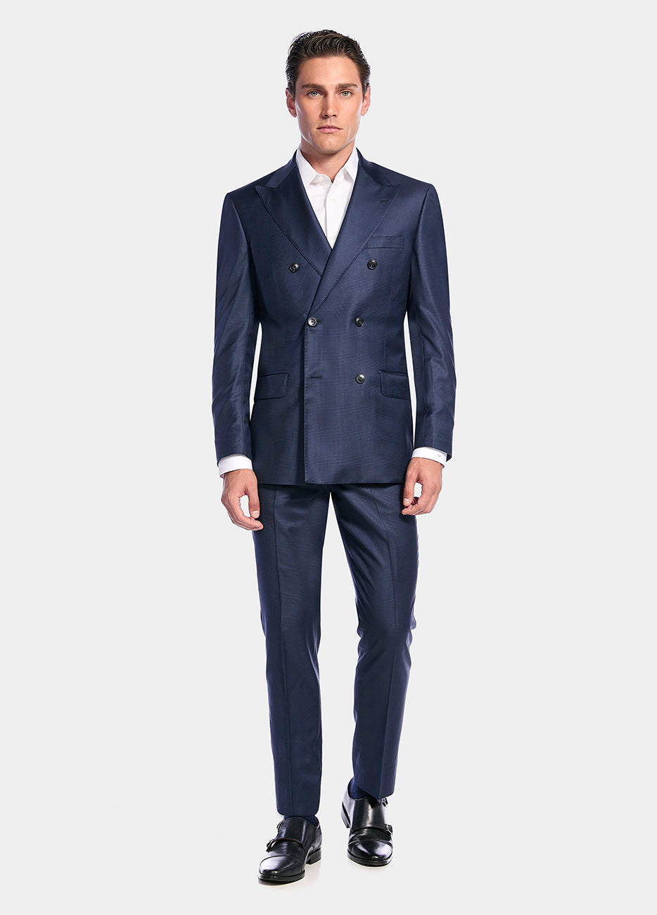 HAVOC Traje Lana Super 170 Azul Marino Jaspeado