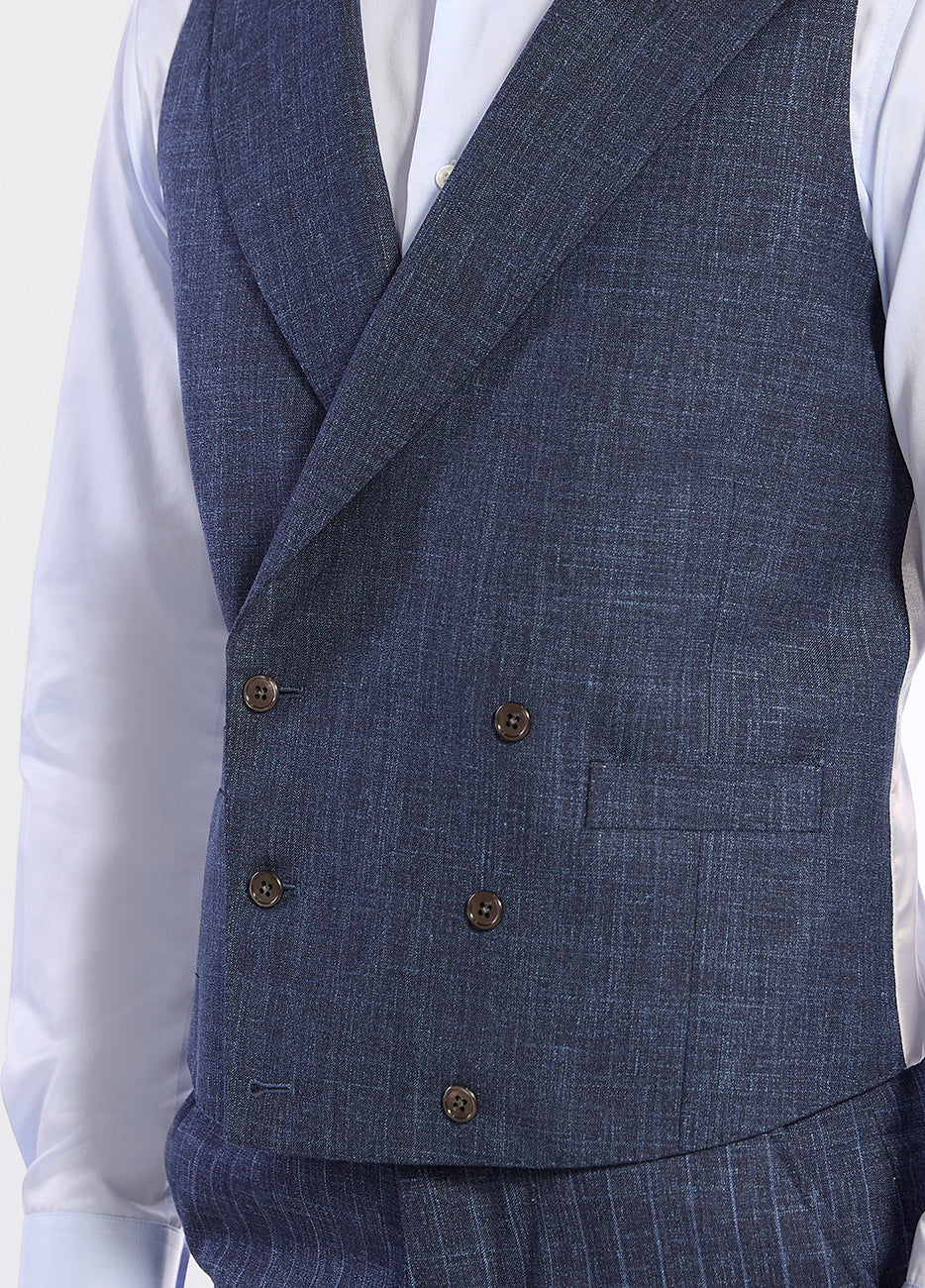 Chaleco Color Azul Con Rayas