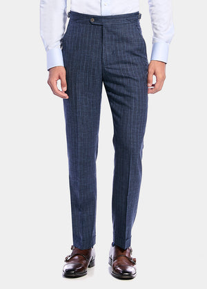 Pantalón Color Azul Con Rayas
